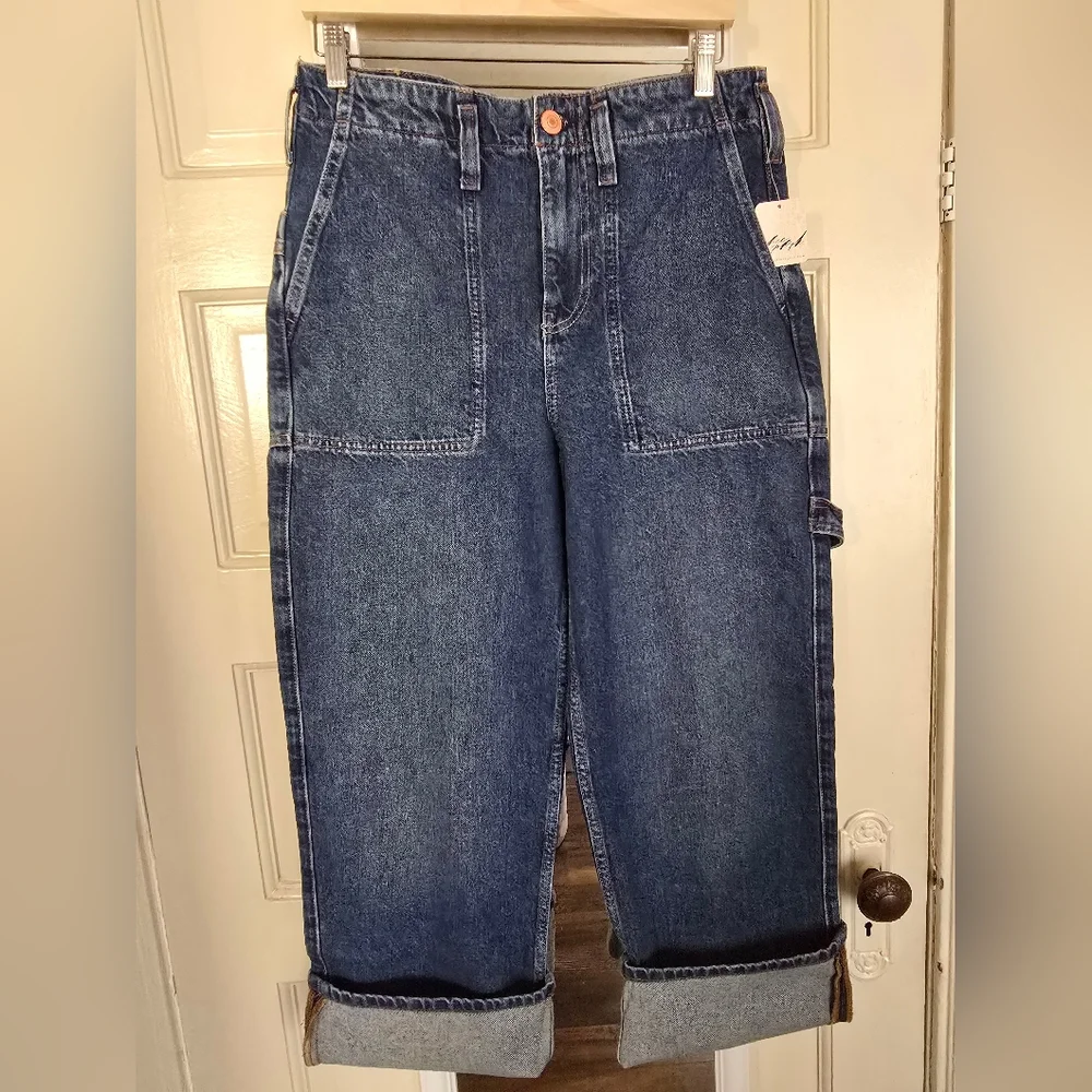NEW Free People Major Leagues Mid Rise Cuffed Jeans - Picture 14 of 15